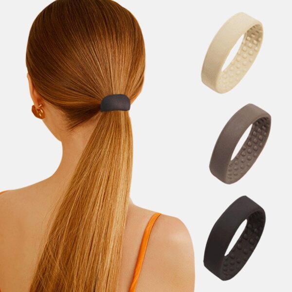 Woman Ponytail Holder Hair Tie Foldable Hair scrunchies Silicone Stationarity Elastic Hair Band ອຸປະກອນເສີມຜົມງ່າຍໆ 2