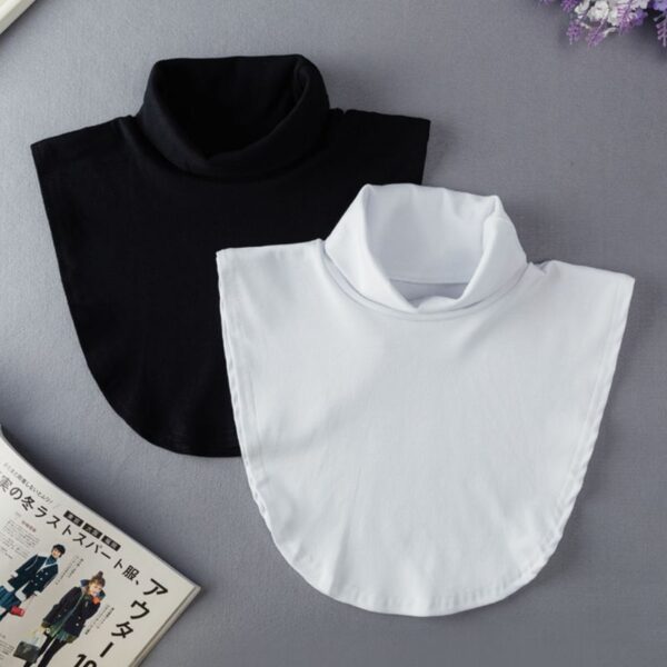 Women Girl Fake Collar Casual Style High Neck for Sweater Blouse