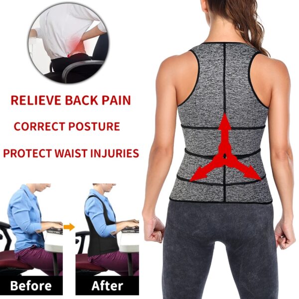 Women Waist Trainer Vest Neoprene Body Shaper Sauna Sweat Suit Slimming Sheath Fitness Workout Corset Top 3