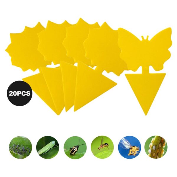Yellow Butterfly Shape Double sided Sticky Board Plant Flowers and Vegetables Mosquito Flies Trap Board Insect