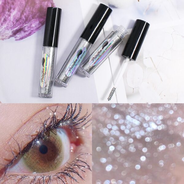 diamond glitter mascara quick dry water drop makeup long lasting waterproof curling thick shiny eyelash mascara 4