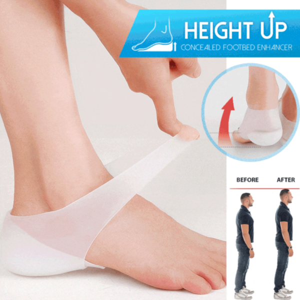 1 Pair Concealed Footbed Enhancers Invisible Height Increase Insoles Silicone Foot Lift Pads Dress In Socks 1