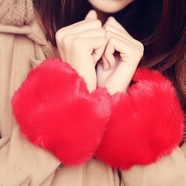 1 pair Women Fashion Winter Warm Faux Fur Elastic Wrist Slap On Cuffs Ladies Solid Color 6.jpg 640x640 6