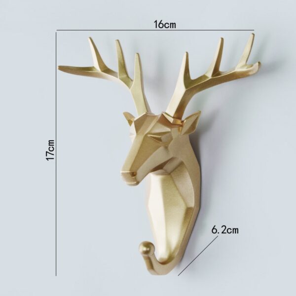 1Pc Nordic Animal Hanging Coat Hook Wall Punch free Deer Head Key Hanger Home Storage 5
