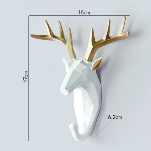 1Pc Nordic Animal Hanging Coat Hook Wall Punch free Deer Head Key Hanger Home Storage 5.jpg 640x640 5