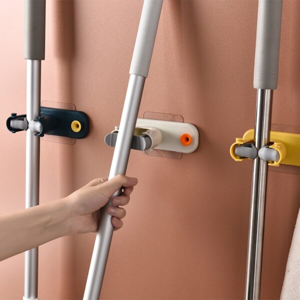 1 Uds 4 colores ABS TPR soporte para fregona organizador de baño multifunción estante de almacenamiento impermeable montado en la pared para el hogar 1