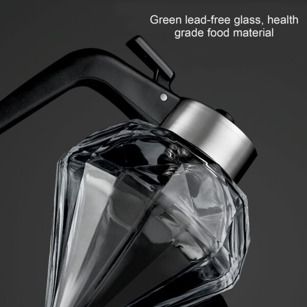200ml Oil Dispenser Diamond Shaped Glass Oil Bottle Kitchen Push Design Seasoning Bottle Dustproof Vinegar Oil 4