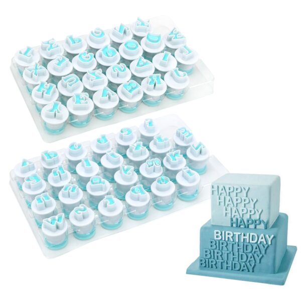 26 pcs set Capital Letters Fondant Cake Mold Cookie Mould 10 Plastic Plunger Cutter Upper Lowercase 5