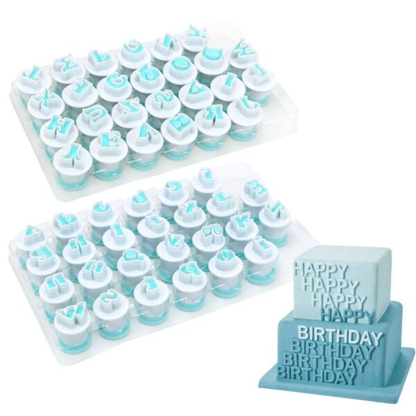 26 pcs set Capital Letters Fondant Cake Mold Cookie Mould 10 Plastic Plunger Cutter Upper Lowercase 5