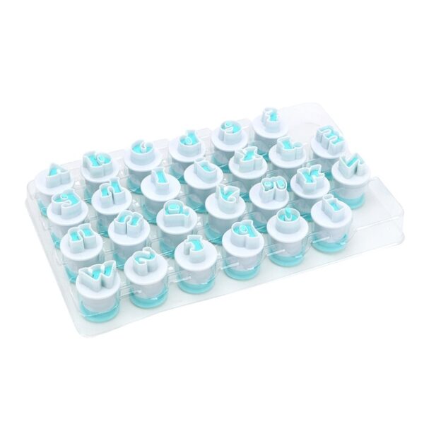 26 pcs set Capital Letters Fondant Cake Mold Cookie Mould 10 Plastic Plunger Cutter Upper