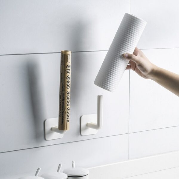2PCS toilet paper holder Hole Free Paper Holder Tissue Rack Wall Mounted Shelf kitchen bathroom Roll 1