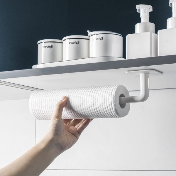 2PCS toilet paper holder Hole Free Paper Holder Tissue Rack Wall Mounted Shelf kitchen bathroom Roll 2