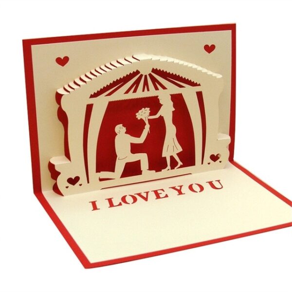 3D Pop UP Targetes de regal del dia de Sant Valentí Postal Invitació de casament Aniversari de targetes de felicitació per a ella