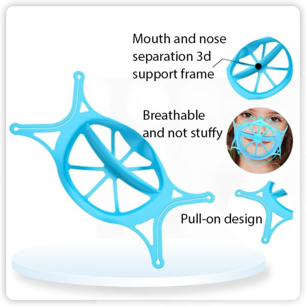 Supporto per maschera per bocca 3D 3D Supporto per maschera in silicone per separazione lavabile e riutilizzabile per bocca e naso 1