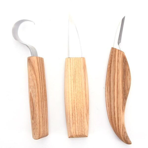 3pcs Stainless Steel Woodcarving Cutter High Strength Hooked Whittling Cutter Tool Sets Used for Cutting Wooden 1