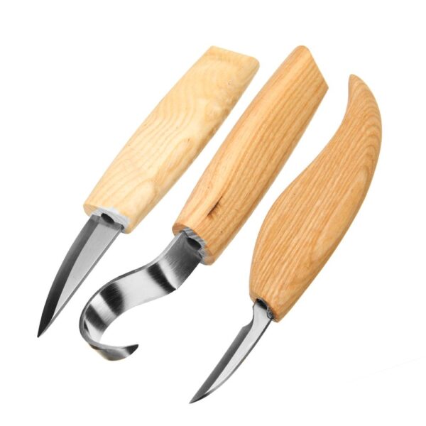 3pcs Stainless Steel Woodcarving Cutter High Strength Hooked Whittling Cutter Tool Sets Used for Cutting Wooden 2