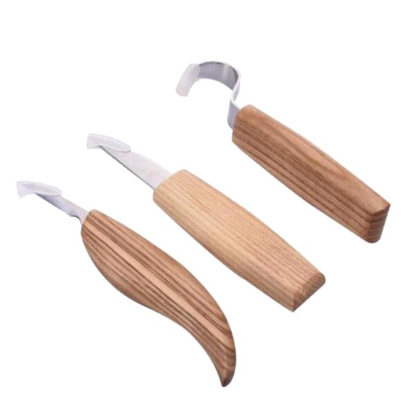 3pcs Stainless Steel Woodcarving Cutter High Strength Hooked Whittling Cutter Tool Sets Used for Cutting Wooden