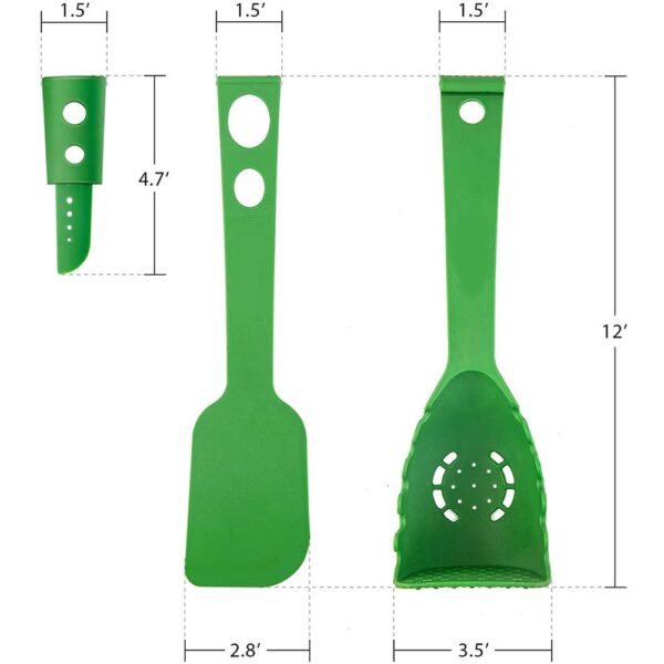 8 in 1 Pentole Multifunzionali Taglierina da Cucina Antiaderente Misurazione Tornitura Filtrazione Spatola Utensile da Cucina 5