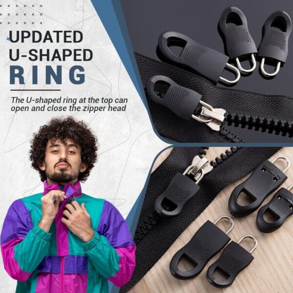 8Pcs Inivèsèl Detachable Zip Puller Set Reparasyon Twous Zip Rale pou Zip Slider Brikoleur Koud Craft