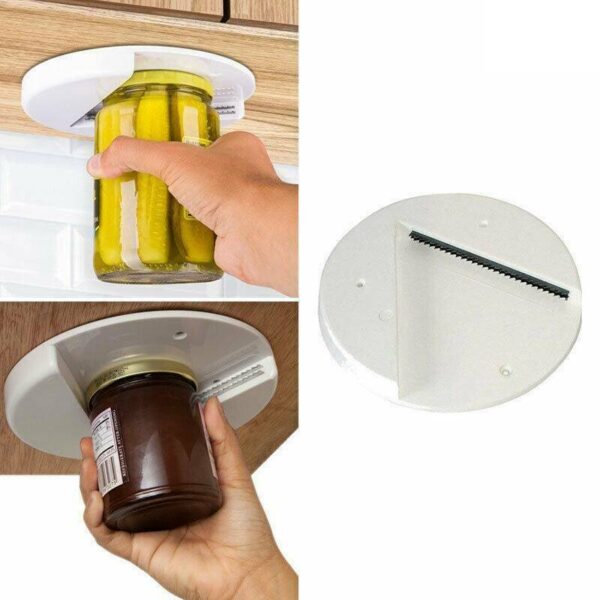 Arthritis Glass Jar Opener for Under the Kitchen Cabinet Counter Lid Remover Aid 1