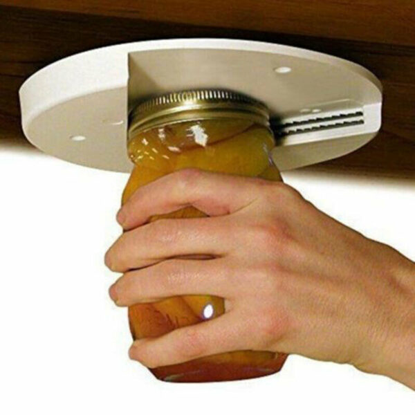 Arthritis Glass Jar Opener for Under the Kitchen Cabinet Counter Lid Remover Aid 4