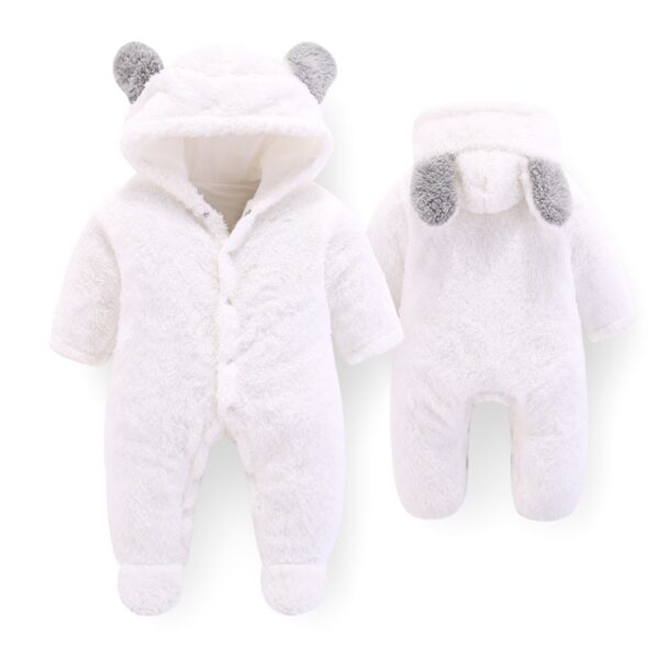 Autumn Winter Infant Clothing Thick Fluff Baby Rompers For Baby Girls Jumpsuit newborn Plush Romper one 1