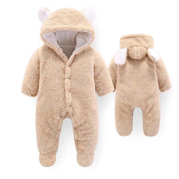 Autumn Winter Infant Clothing Thick Fluff Baby Rompers For Baby Girls Jumpsuit newborn Plush Romper one 3