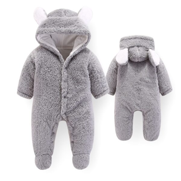 Autumn Winter Infant Clothing Thick Fluff Baby Rompers For Baby Girls Jumpsuit newborn Plush Romper one 4