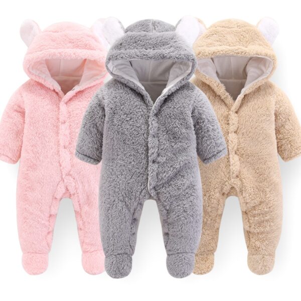 Cilên Pitikan ên Payîzî Zivistanê Fluff Thick Fluff Baby Rompers For Girls Girls Jumpsuit newborn Plush Romper yek