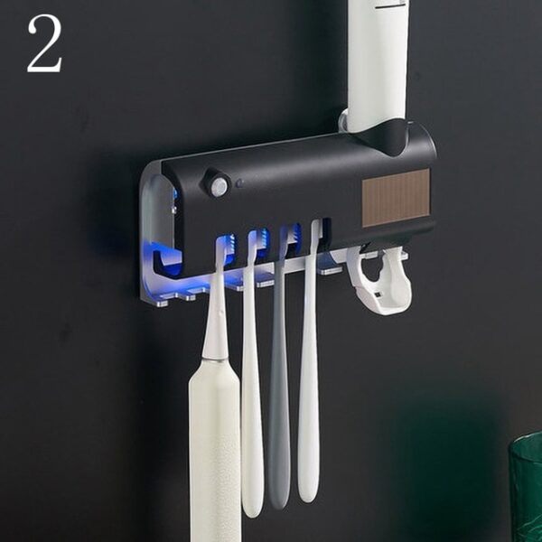 Держатель для зубной щетки в ванной комнате с дозатором зубной пасты Хранилище для электрической зубной щетки для бритвы Многофункциональный стеллаж для хранения USB Charge 1.jpg 640x640 1