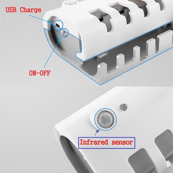 Portaspazzolino da bagno con dispenser per dentifricio Spazzolino elettrico per rasoio Portaoggetti multifunzione Carica USB 4