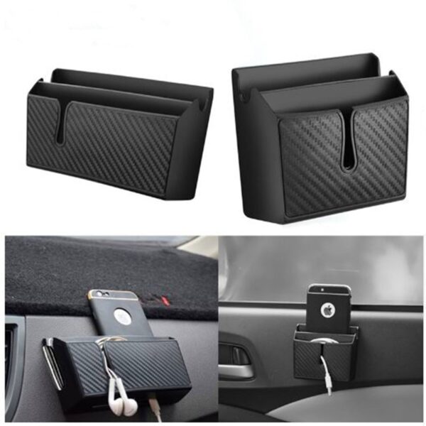 Carbon Fiber Lines Stowing Tidying Multi function car Organizer Storage Boxes Bag Container