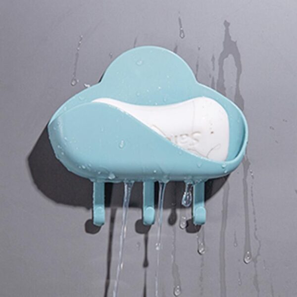 Estante de jabón de nubes gancho de nube perforado sin viscosa resistente gancho adhesivo para montaje en pared de cocina jabón de baño 3