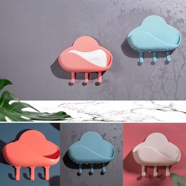 Cloud Soap Rack Free Perforated Cloud Hook Strong Viscose Kitchen Wall Mount Sticky Hook Bathroom Soap