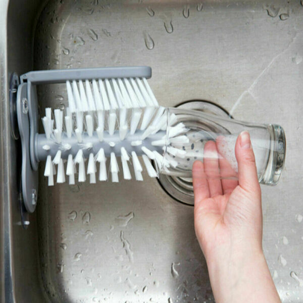 Creative Cup Bottles Cleaning Brush Suction Wall Lazy Cup Brushes Glass Cleaning Rotating Suction Kitchen Cleaning