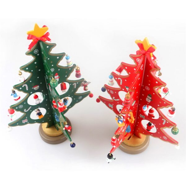 Creative DIY Wooden Christmas Tree Decoration Xmas Tree Table Desk Decoration Christmas Gift Ornament 1