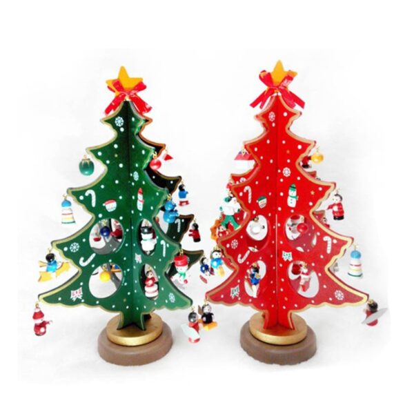 Creative DIY Wooden Christmas Tree Decoration Xmas Tree Table Desk Decoration Christmas Gift Ornament