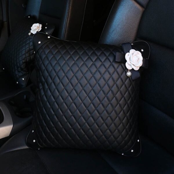 Pedrería de cristal con flores de camelia, accesorios para interiores de coche, funda de volante de cuero para mujer, cubierta de engranaje de freo de mano 13.jpg 640x640 13