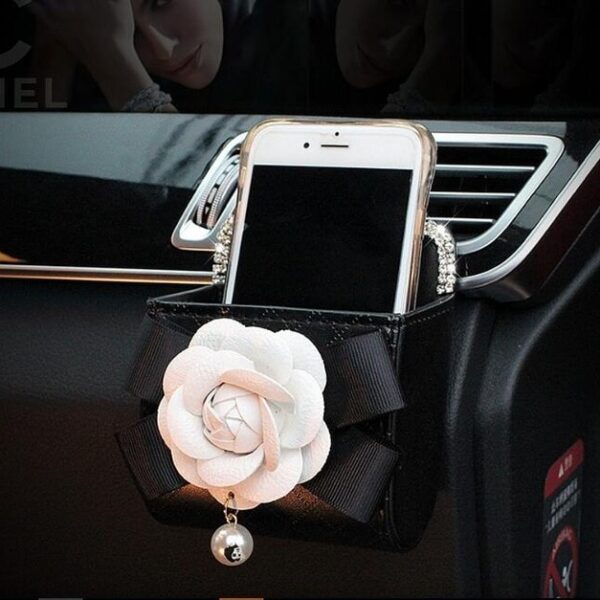 Crystal Rhinestones Camellia Flower Car Interior Accessories Women Leather Steering Wheel Cover Hand brake Gear Cover 9.jpg 640x640 9