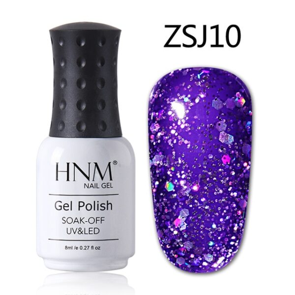 HNM 8ML Diamond Glitter Bling Gel UV Nail Polish Lampada LED Shimmer Oro rosa per unghie 27.jpg 640x640 27