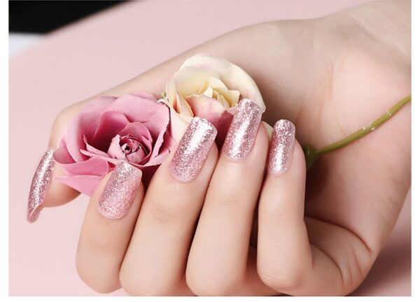 HNM 8ML Diamond Glitter Bling UV Gel Nail Polish LED Lamp Shimmer Rose Gold For Nails 4