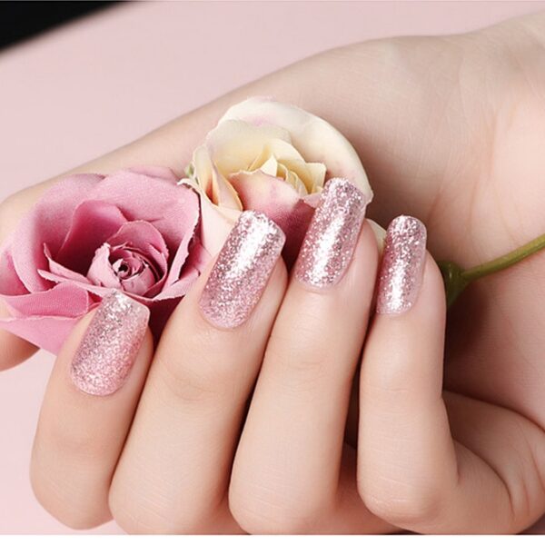 HNM 8ML Diamond Glitter Bling UV Gel Nail Polish LED Lamp Shimmer Rose Gold For Nails 4