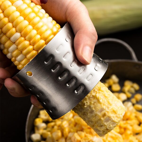 Высокая якасць кукурузы з нержавеючай сталі кукуруза кукуруза кукуруза нож круглая нажа кукуруза чыстка кухня агародніна і 1