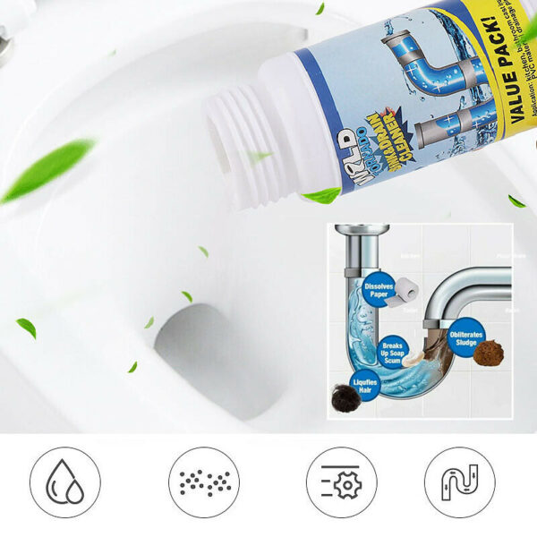 Household Wild Tornado Powerful Sink Drain Cleaner Quick Foaming High Efficiency Clog Remover Toilet Clogging Cleaning 3