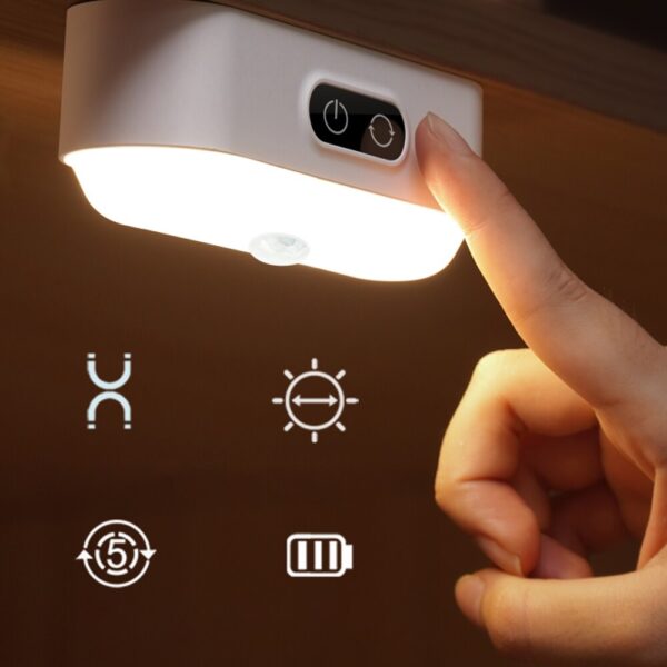 IR Bewegungsfühler Nuetsliicht LED Mënscherechter Induktioun Nuetslampe Wiederladbar Bettlampe Wandlampen Fir