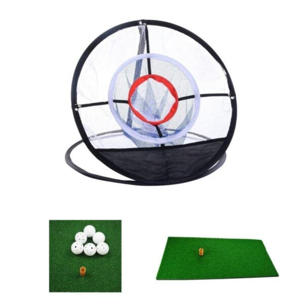 ในร่มกลางแจ้ง Chipping Pitching Cages Mats Practice Easy Net Golf Training Aids Metal Net 4