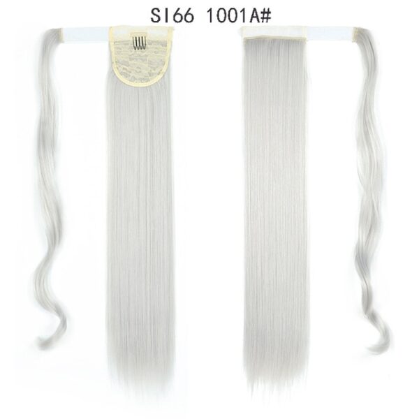 MERISIHAIR Long Bein Wrap Around Clip In Ponytail Hárlenging Hitaþolinn tilbúinn Pony Tail Fake 17.jpg 640x640 17