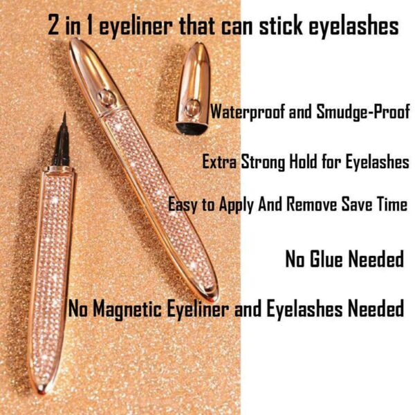 Magic Lashes Self adhesive Liquid Eyeliner Pen Glue free Magnetic free Makeup Eyelashes Tools Waterproof Eye 4