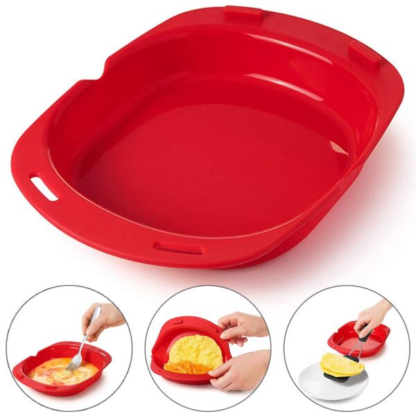 Microwave Oven Silikon Omelet Cetakan Alat Egg Poacher Poaching Baking Tray Egg Roll Maker Cooker Dapur