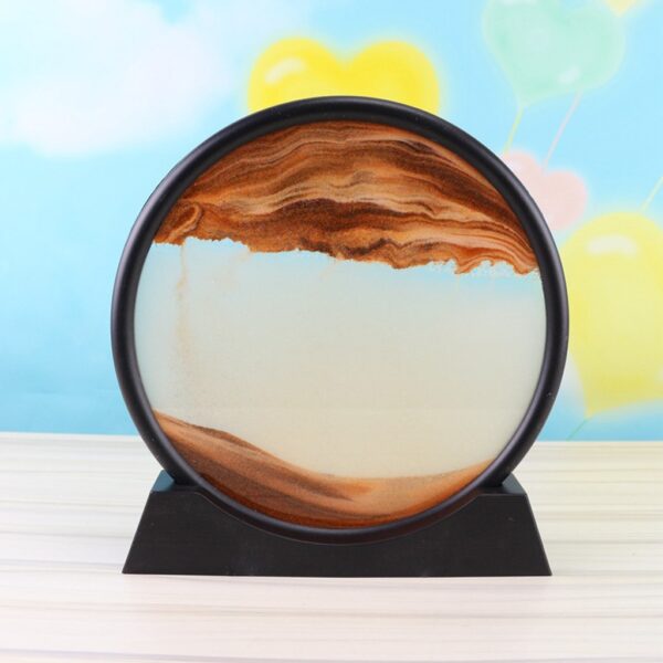 Движущийся песок фоторамка жидкая пейзажная живопись стекло фото стол украшения видение струящийся песок картина фото 2